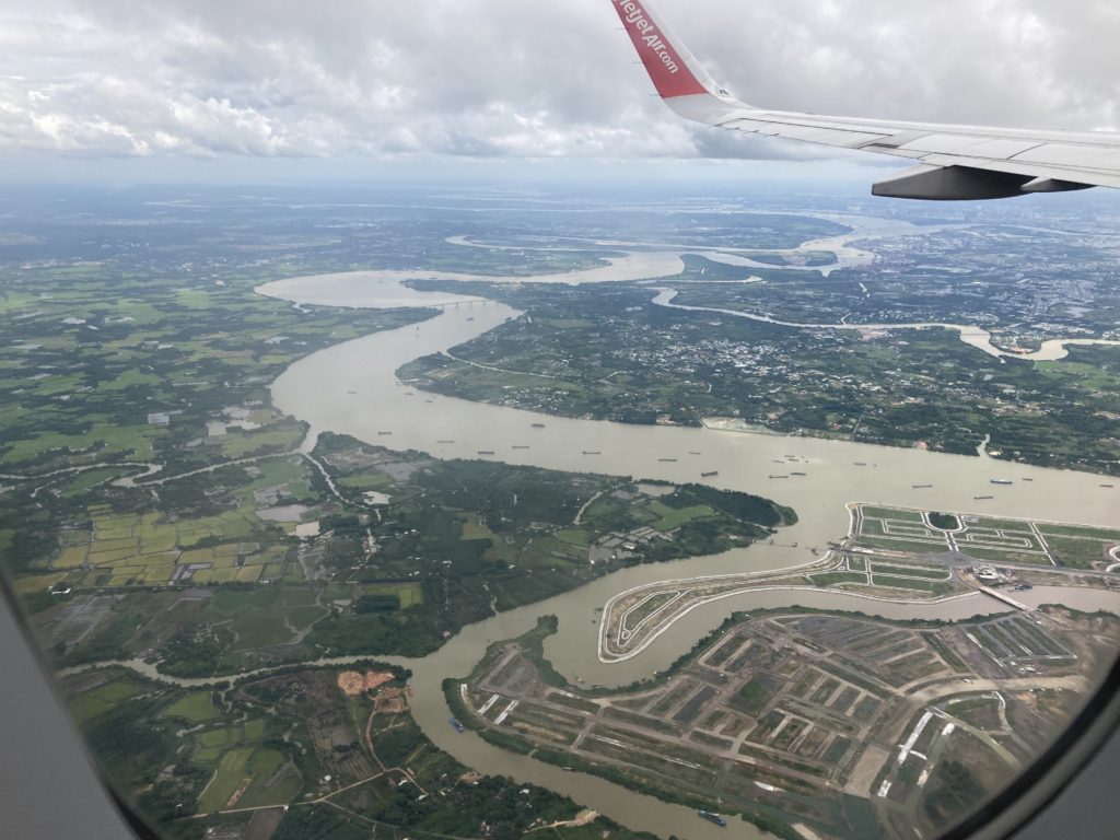 機内から見たベトナム　ドンナイ川