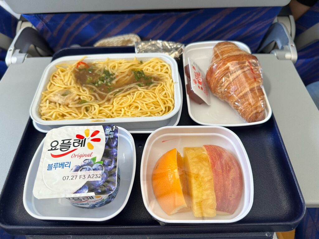 中国南方航空CZ316仁川〜北京大興の機内食